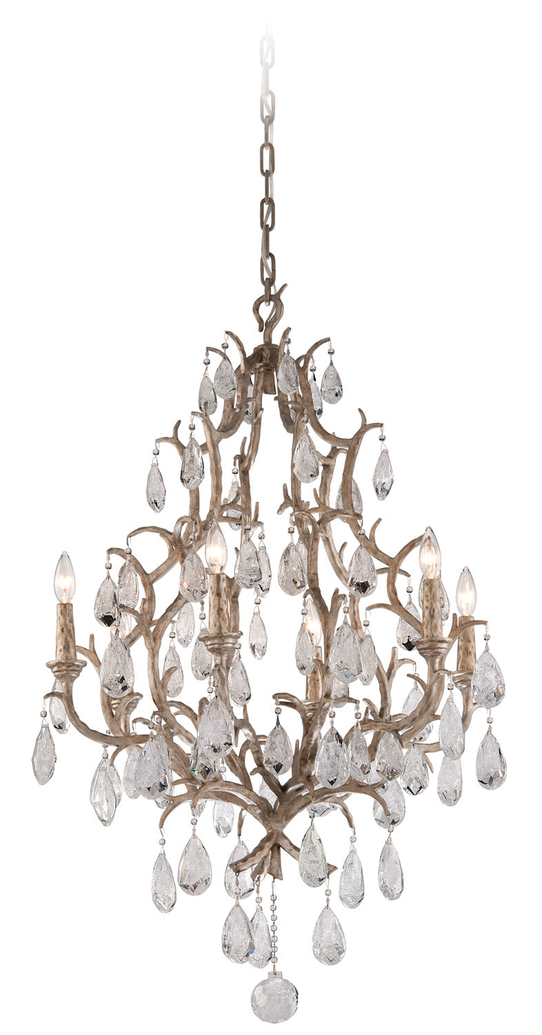 Corbett Lighting Canada - Six Light Chandelier - Amadeus - Stria Gold Leaf- Union Lighting Luminaires Decor