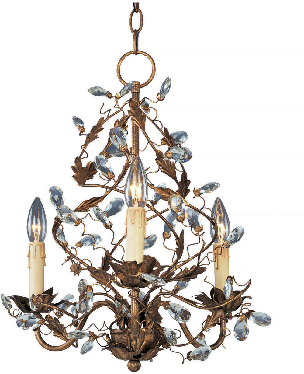 Maxim - Three Light Chandelier - Elegante - Etruscan Gold- Union Lighting Luminaires Decor
