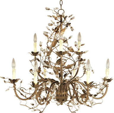 Maxim - Nine Light Chandelier - Elegante - Etruscan Gold- Union Lighting Luminaires Decor
