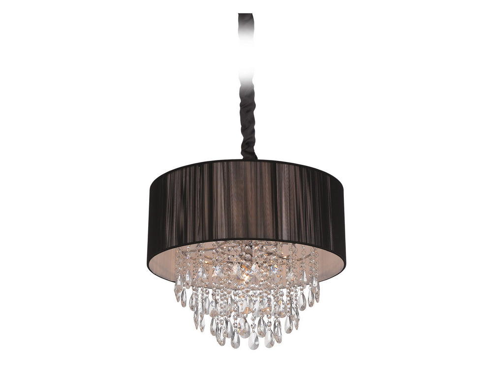 Avenue Lighting - Five Light Chandelier - Vineland Ave. - Black Silk String- Union Lighting Luminaires Decor