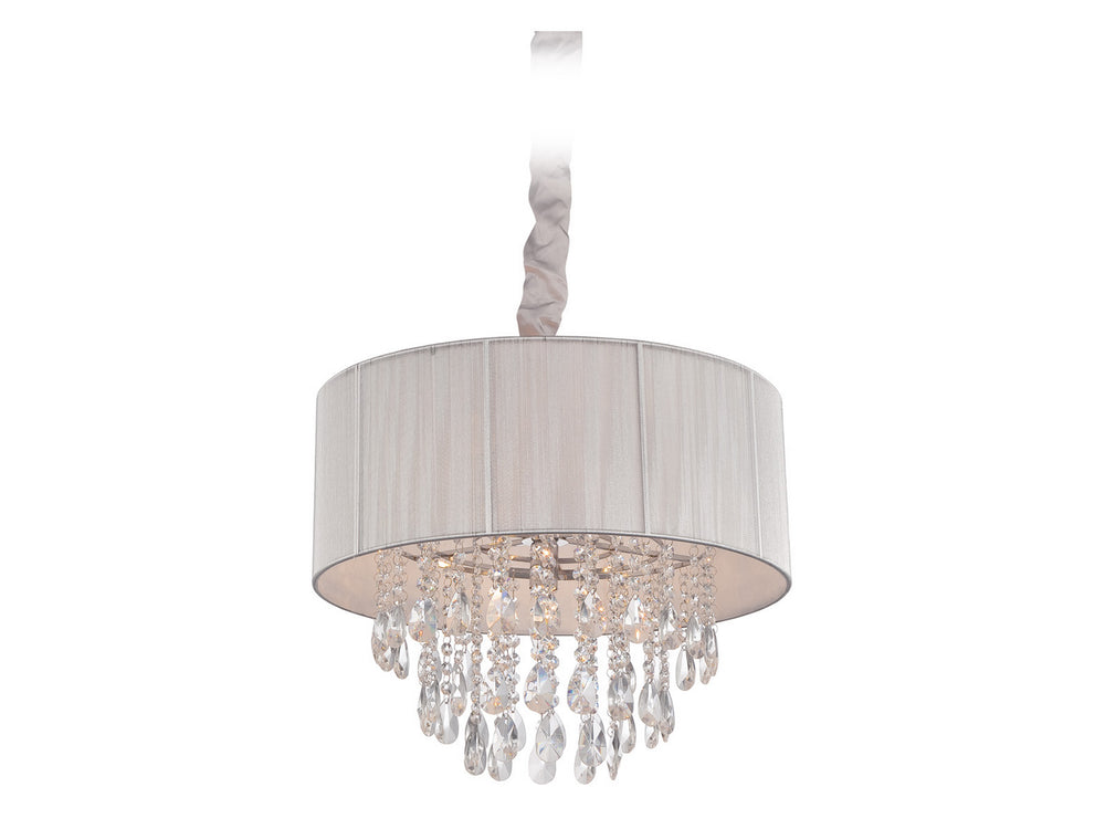 Avenue Lighting - Five Light Chandelier - Vineland Ave. - Silver Silk String- Union Lighting Luminaires Decor
