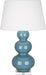 Robert Abbey - One Light Table Lamp - Triple Gourd - Steel Blue Glazed Ceramic w/Lucite Base- Union Lighting Luminaires Decor