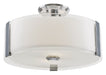 DVI Canada - Three Light Semi-Flush Mount - Zurich - Chrome w/Silk Screened Opal Glass- Union Lighting Luminaires Decor