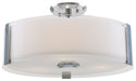 DVI Canada - Three Light Semi-Flush Mount - Zurich - Chrome w/Silk Screened Opal Glass- Union Lighting Luminaires Decor