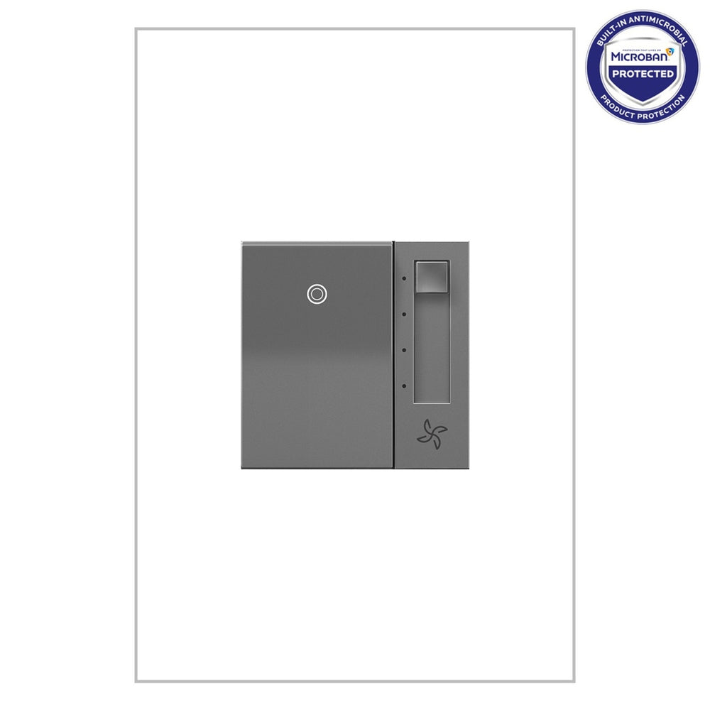 Legrand Canada - Paddle Fan Speed Control Switch with Microban - Adorne - Magnesium- Union Lighting Luminaires Decor