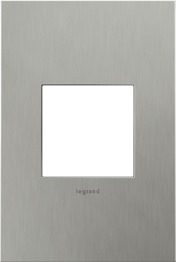 Legrand Canada - One-Gang Screwless Wall Plate - Adorne - Brushed Stainless Steel- Union Lighting Luminaires Decor