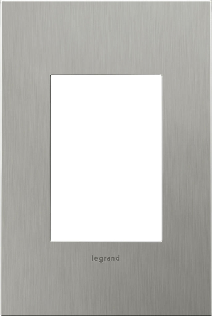 Legrand Canada - One-Gang-Plus Screwless Wall Plate - Adorne - Brushed Stainless Steel- Union Lighting Luminaires Decor