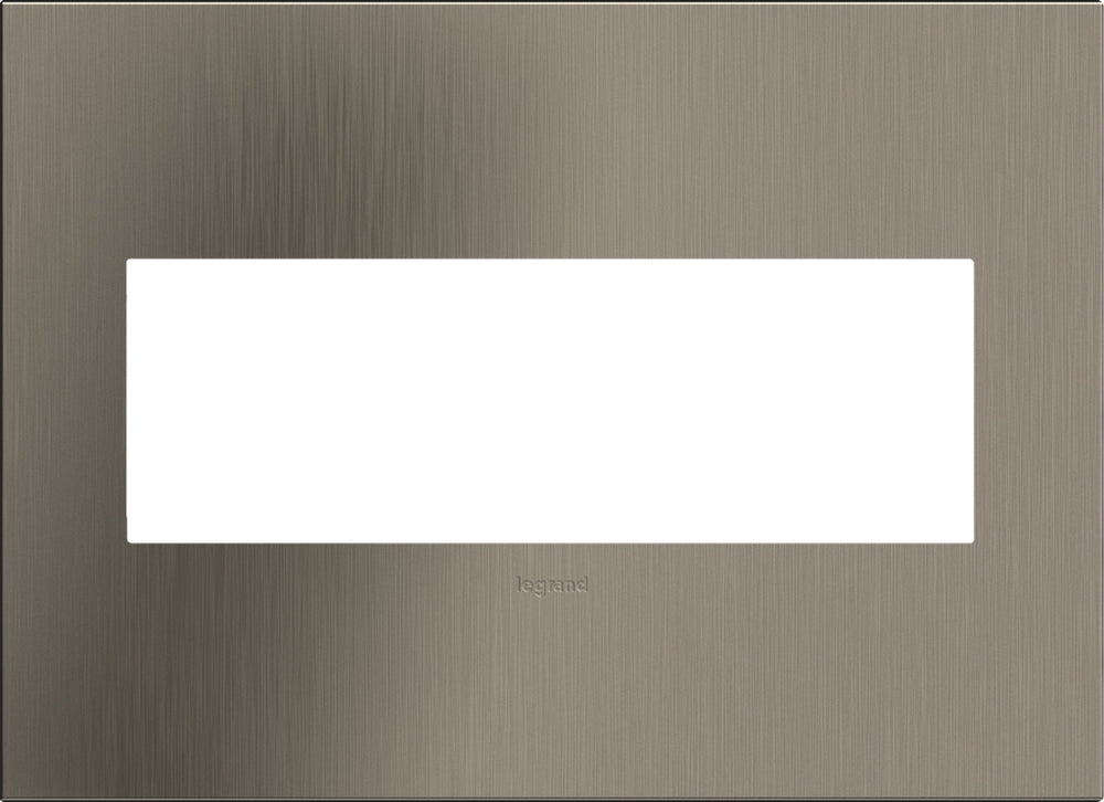 Legrand Canada - Three-Gang Screwless Wall Plate - Adorne - Satin Nickel- Union Lighting Luminaires Decor
