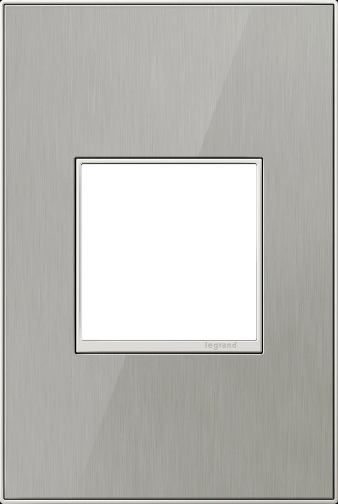 Legrand Canada - One-Gang Screwless Wall Plate - Adorne - Brushed Stainless- Union Lighting Luminaires Decor