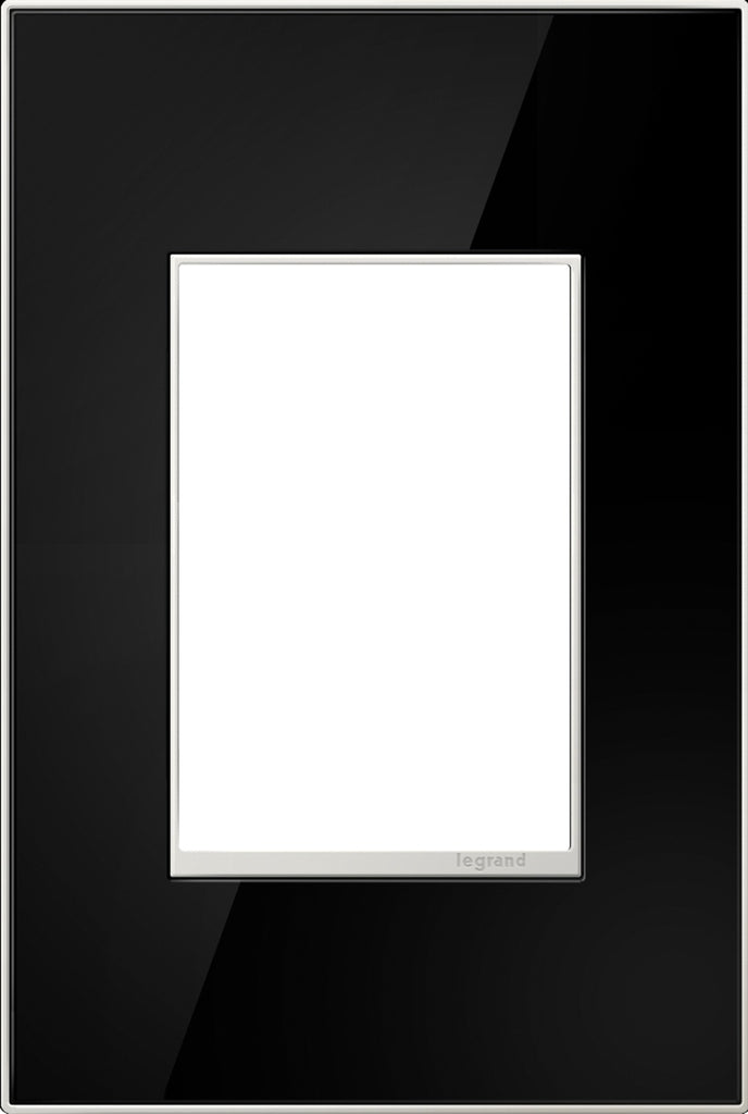 Legrand Canada - One-Gang-Plus Screwless Wall Plate - Adorne - Mirror Black- Union Lighting Luminaires Decor