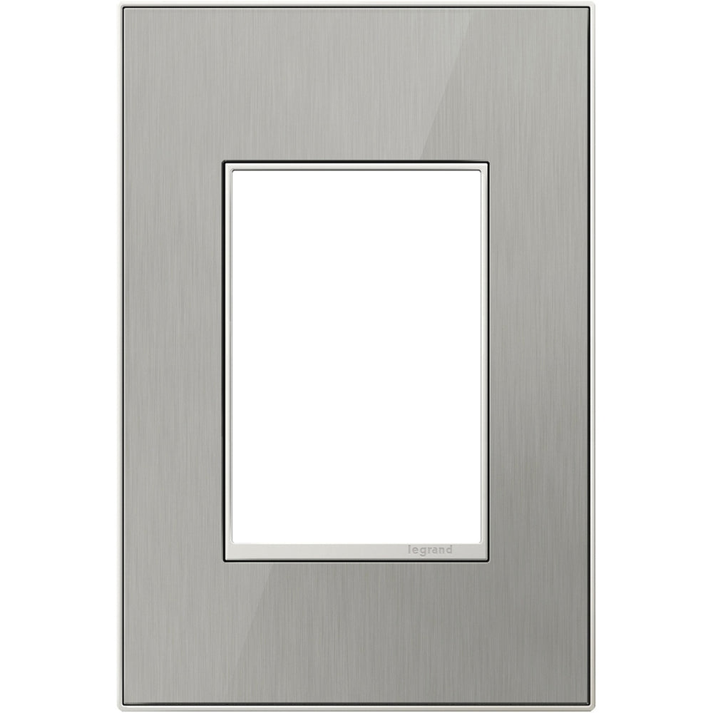 Legrand Canada - One-Gang-Plus Screwless Wall Plate - Adorne - Brushed Stainless- Union Lighting Luminaires Decor