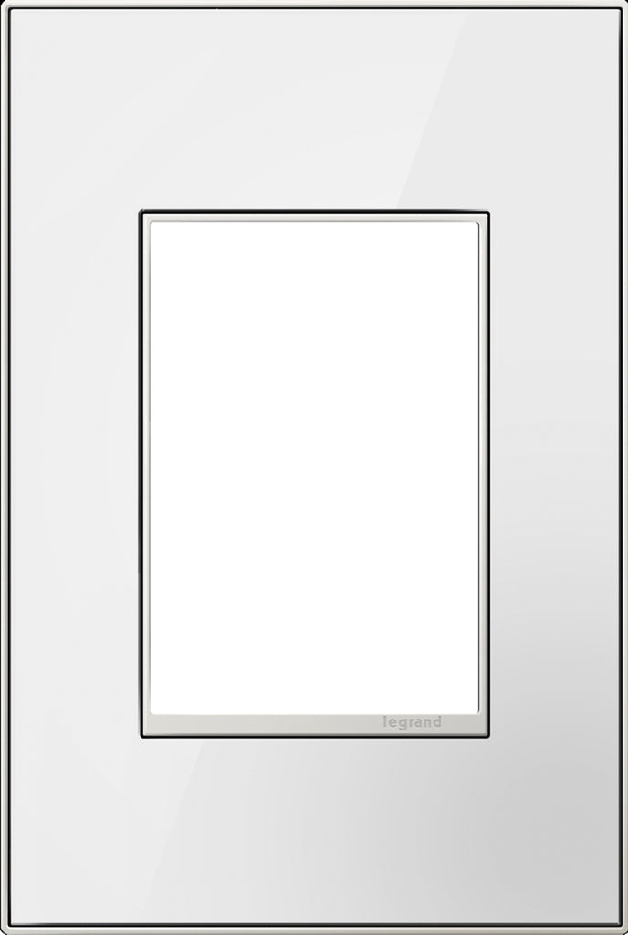 Legrand Canada - One-Gang-Plus Screwless Wall Plate - Adorne - Mirror White- Union Lighting Luminaires Decor