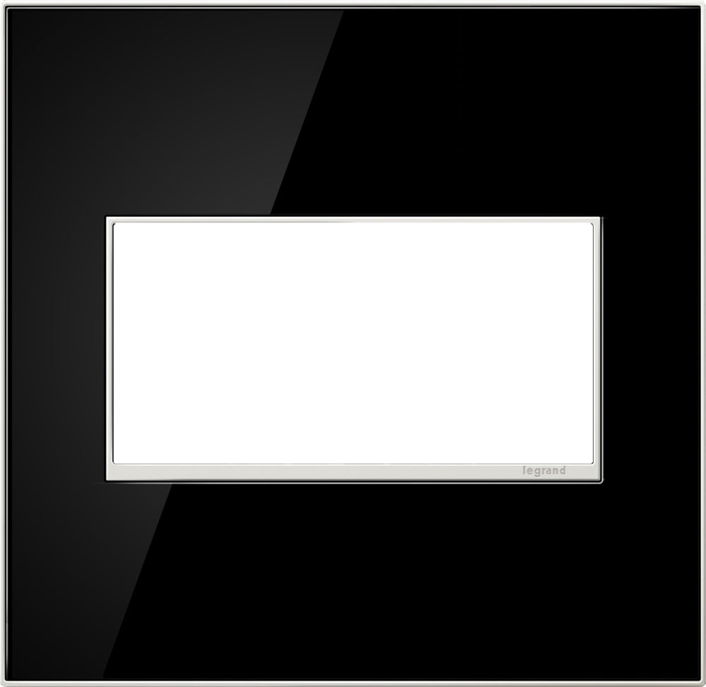 Legrand Canada - Two-Gang Screwless Wall Plate - Adorne - Mirror Black- Union Lighting Luminaires Decor
