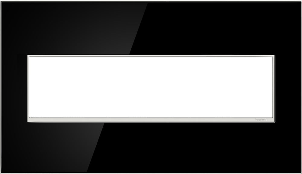 Legrand Canada - Four-Gang Screwless Wall Plate - Adorne - Mirror Black- Union Lighting Luminaires Decor