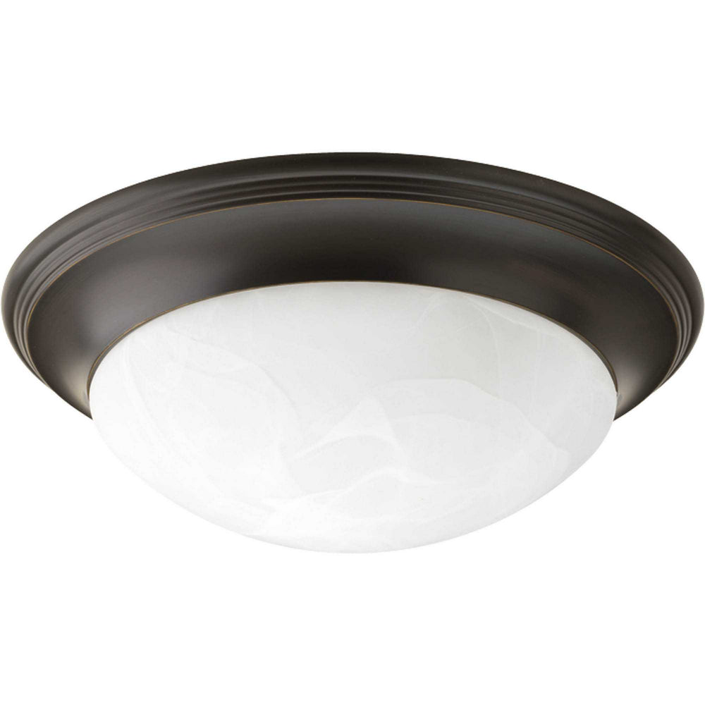 Progress Canada - One Light Flush Mount - Alabaster Glass - Antique Bronze- Union Lighting Luminaires Decor