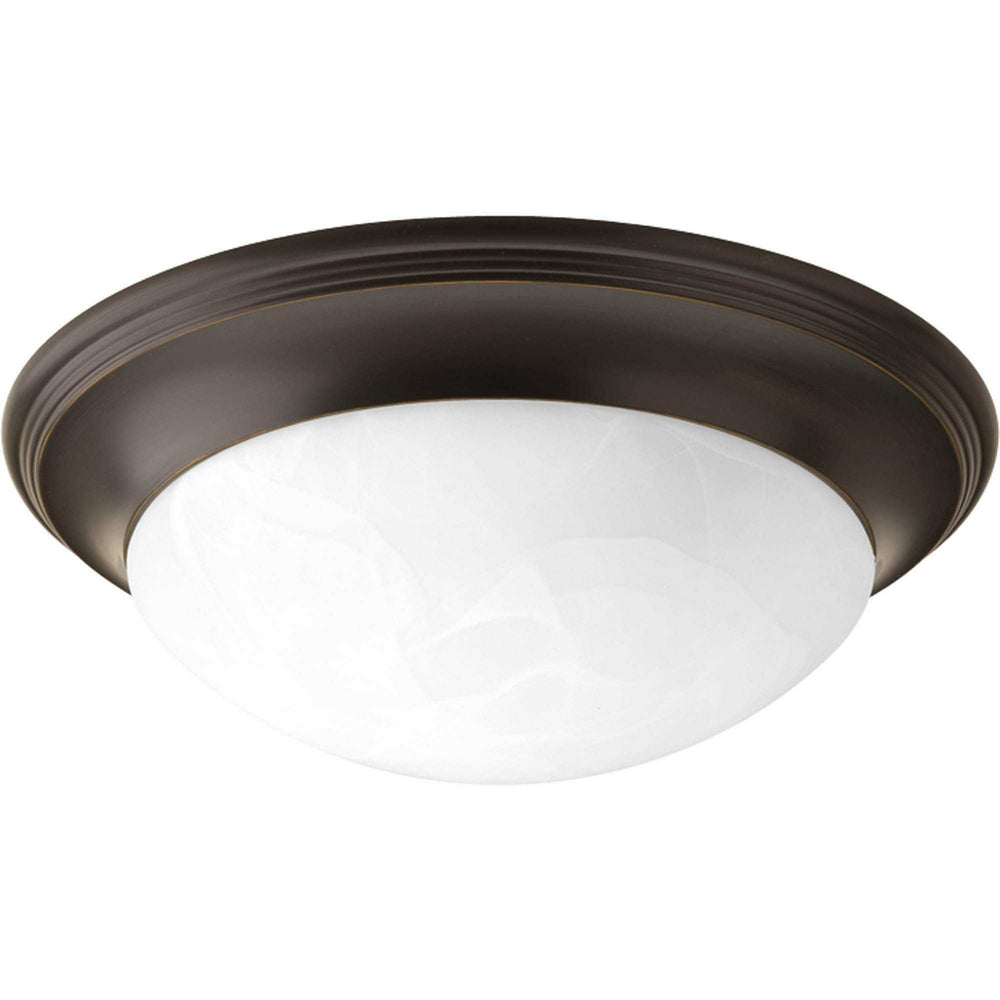 Progress Canada - Two Light Flush Mount - Alabaster Glass - Antique Bronze- Union Lighting Luminaires Decor