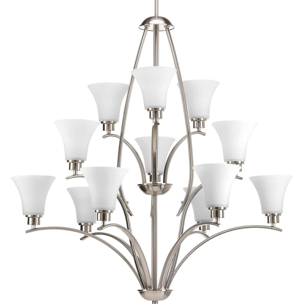 Progress Canada - 12 Light Chandelier - Joy - Brushed Nickel- Union Lighting Luminaires Decor