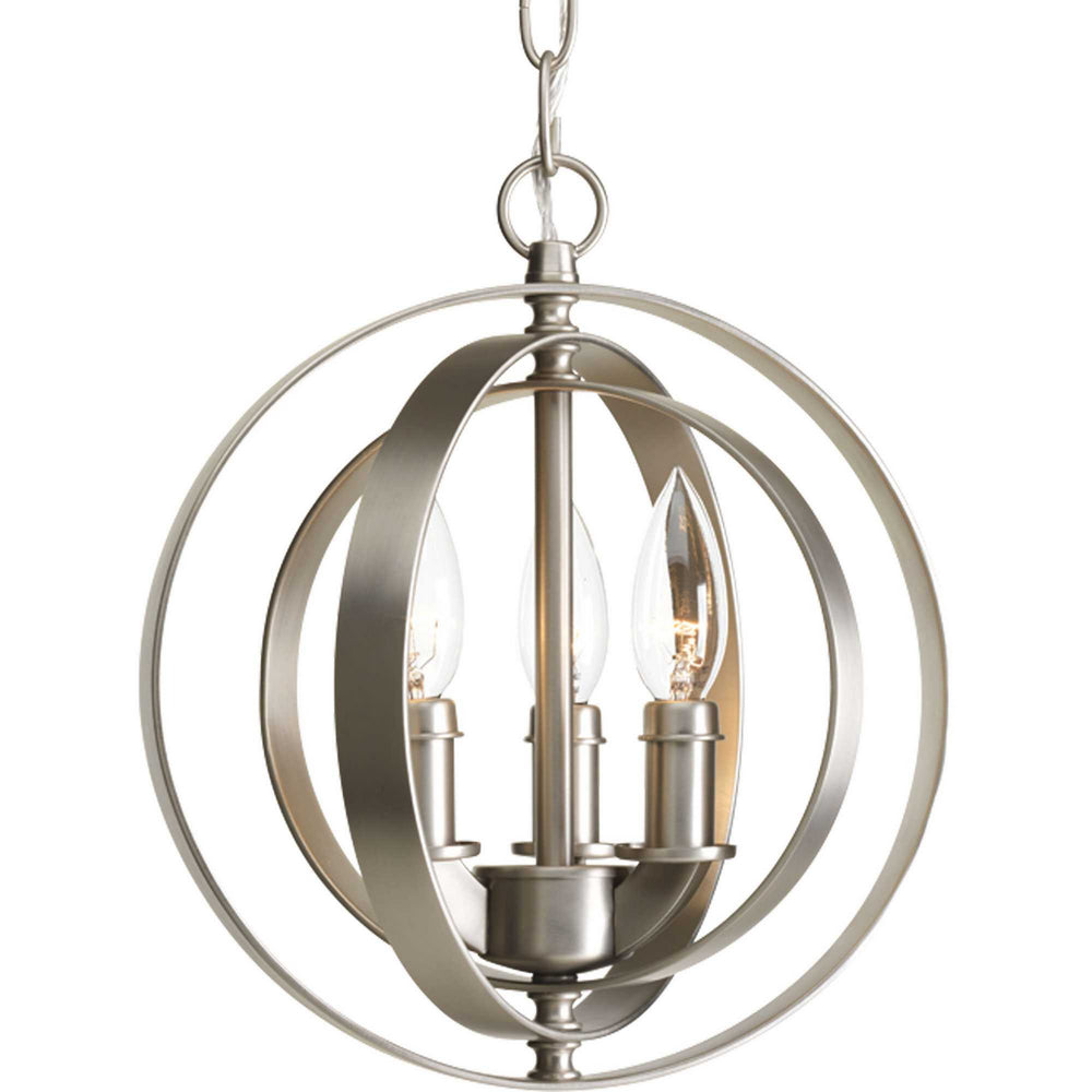 Progress Canada - Three Light Pendant - Equinox - Burnished Silver- Union Lighting Luminaires Decor