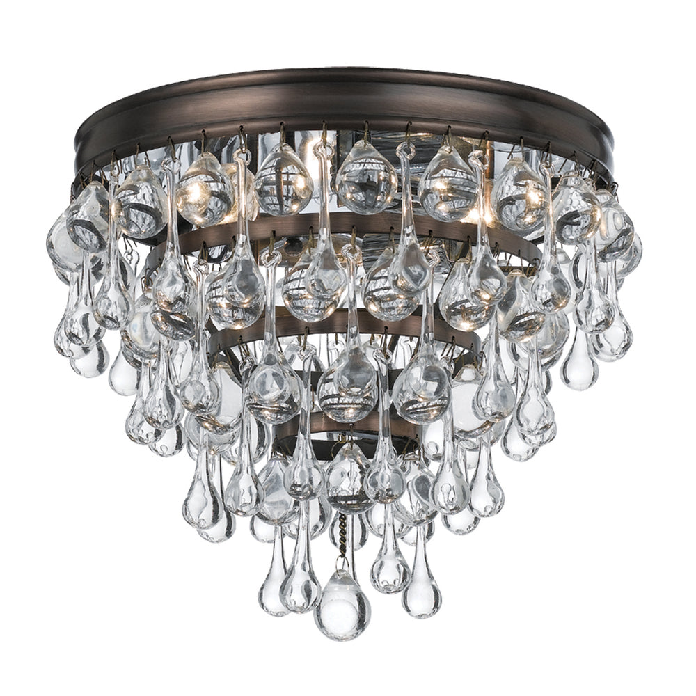 Crystorama - Three Light Flush Mount - Calypso - Vibrant Bronze- Union Lighting Luminaires Decor