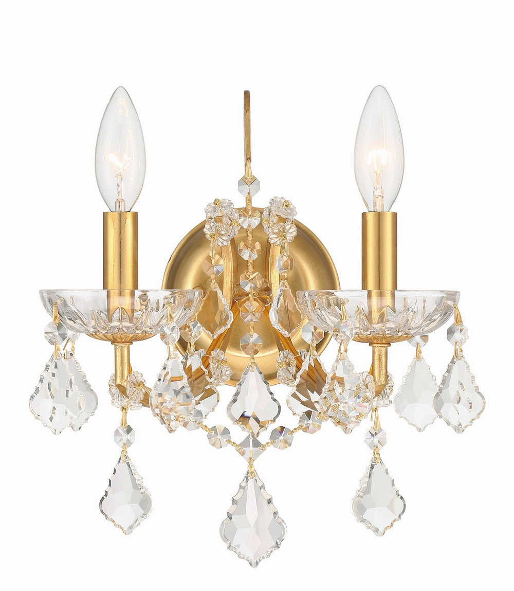 Crystorama - Two Light Wall Sconce - Filmore - Antique Gold- Union Lighting Luminaires Decor