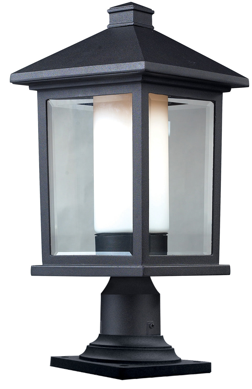 Z-Lite Canada - One Light Outdoor Pier Mount - Mesa - Black- Union Lighting Luminaires Decor