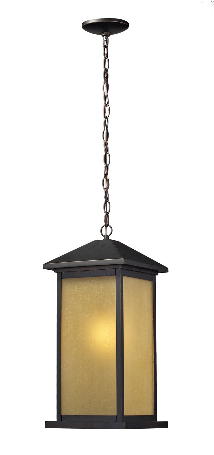 Z-Lite Canada - One Light Outdoor Chain Mount Ceiling Fixture - Vienna - Oil Rubbed Bronze- Union Lighting Luminaires Decor