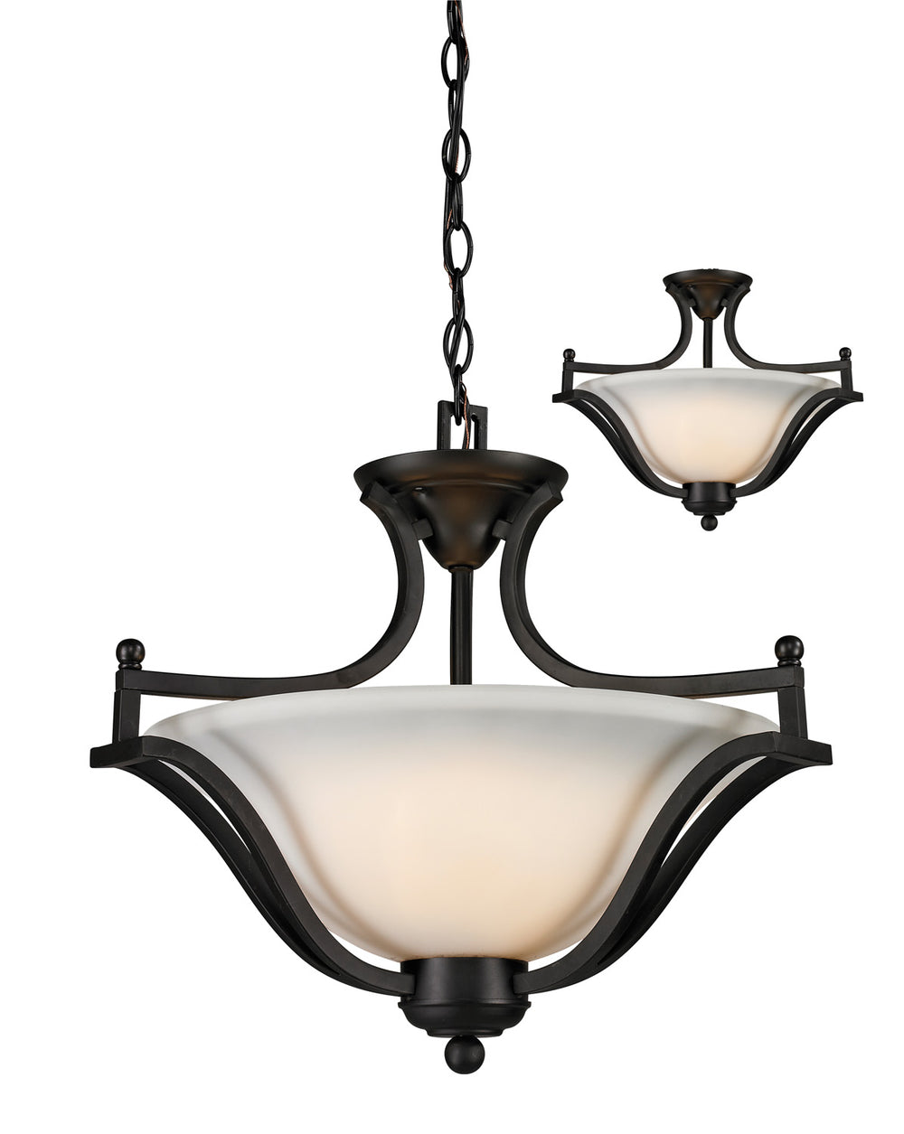 Z-Lite Canada - Three Light Pendant - Lagoon - Matte Black- Union Lighting Luminaires Decor