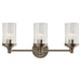 Visual Comfort Signature Canada - Three Light Wall Sconce - Ava - Antique Nickel- Union Lighting Luminaires Decor