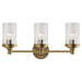Visual Comfort Signature Canada - Three Light Wall Sconce - Ava - Hand-Rubbed Antique Brass- Union Lighting Luminaires Decor