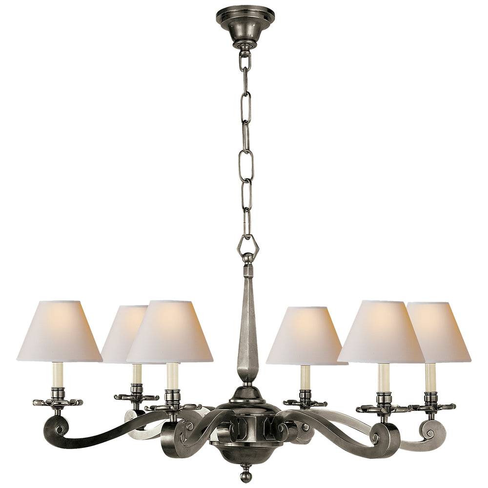 Visual Comfort Signature Canada - Six Light Chandelier - Myrna - Gun Metal- Union Lighting Luminaires Decor