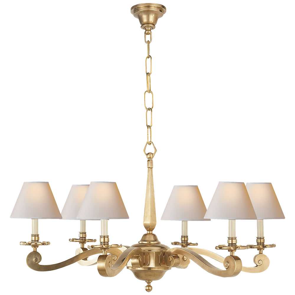 Visual Comfort Signature Canada - Six Light Chandelier - Myrna - Natural Brass- Union Lighting Luminaires Decor