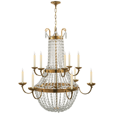 Visual Comfort Signature Canada - 12 Light Chandelier - Paris Flea Market - Antique-Burnished Brass- Union Lighting Luminaires Decor