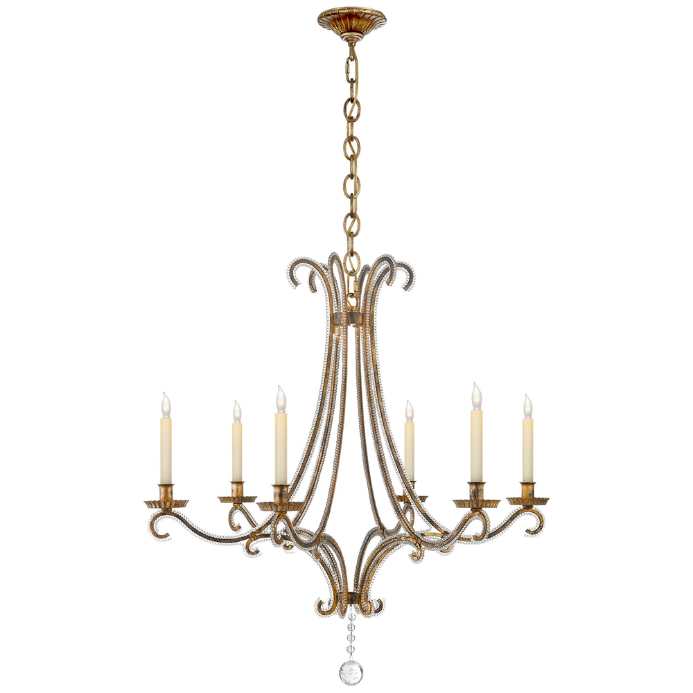 Visual Comfort Signature Canada - Six Light Chandelier - Oslo - Gilded Iron- Union Lighting Luminaires Decor