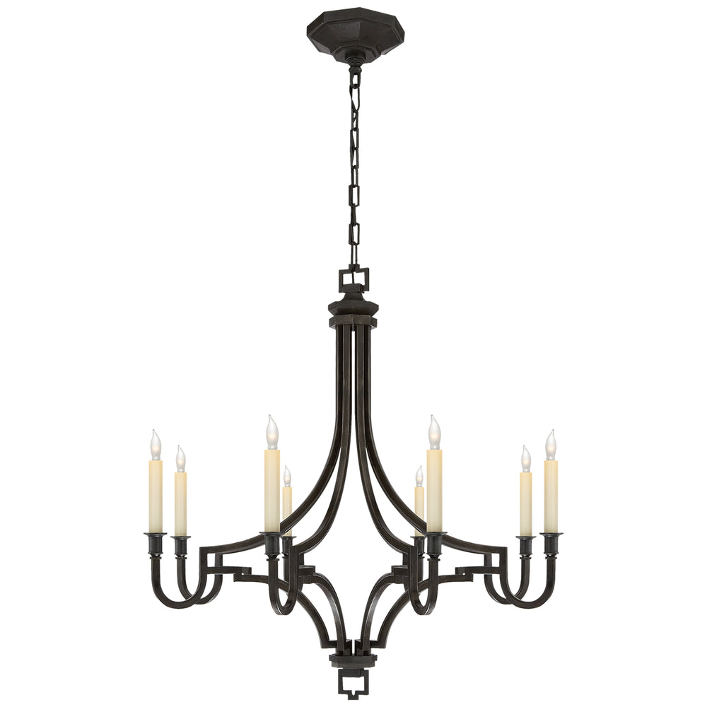 Visual Comfort Signature Canada - Eight Light Chandelier - Mykonos - Aged Iron- Union Lighting Luminaires Decor