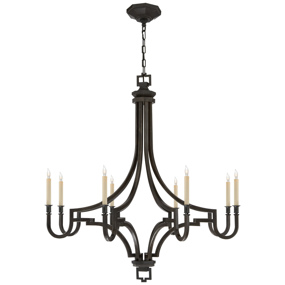 Visual Comfort Signature Canada - Eight Light Chandelier - Mykonos - Aged Iron- Union Lighting Luminaires Decor