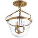 Visual Comfort Signature Canada - Three Light Semi-Flush Mount - Country Bell Jar - Antique-Burnished Brass- Union Lighting Luminaires Decor