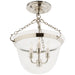 Visual Comfort Signature Canada - Three Light Semi-Flush Mount - Country Bell Jar - Polished Nickel- Union Lighting Luminaires Decor