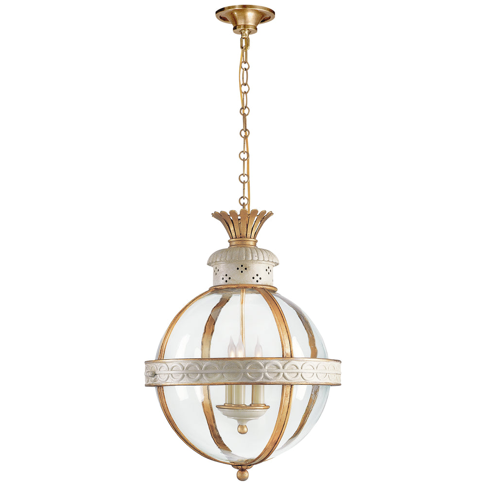 Visual Comfort Signature Canada - Three Light Lantern - Crown Top Globe - Antique White- Union Lighting Luminaires Decor