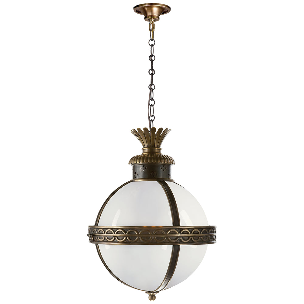 Visual Comfort Signature Canada - Three Light Lantern - Crown Top Globe - Bronze w/ Antique Brass- Union Lighting Luminaires Decor