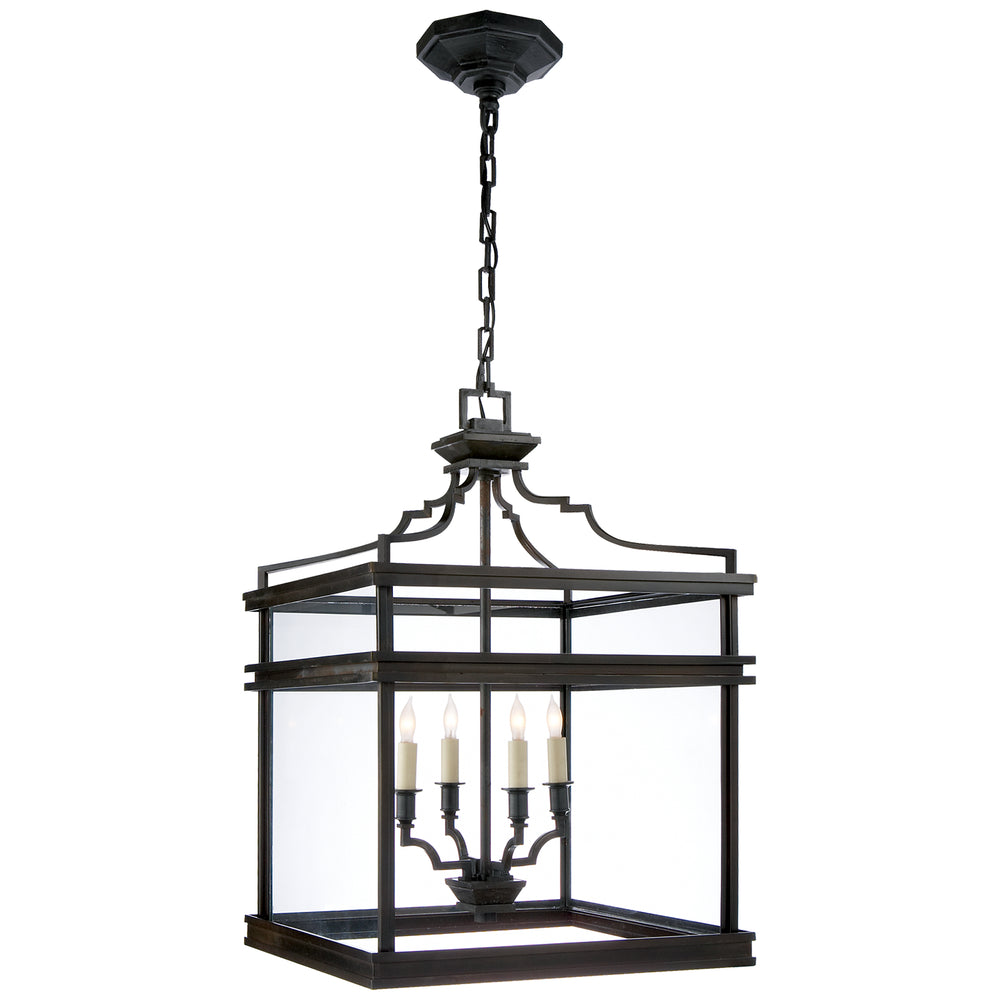 Visual Comfort Signature Canada - Four Light Lantern - Mykonos - Aged Iron- Union Lighting Luminaires Decor