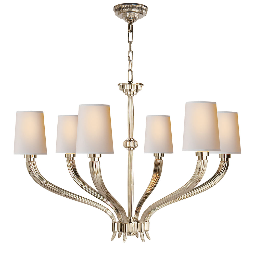 Visual Comfort Signature Canada - Six Light Chandelier - Ruhlmann - Polished Nickel- Union Lighting Luminaires Decor