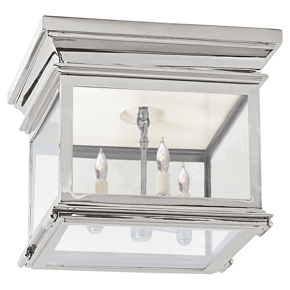 Visual Comfort Signature Canada - Three Light Flush Mount - Club Square - Polished Nickel- Union Lighting Luminaires Decor