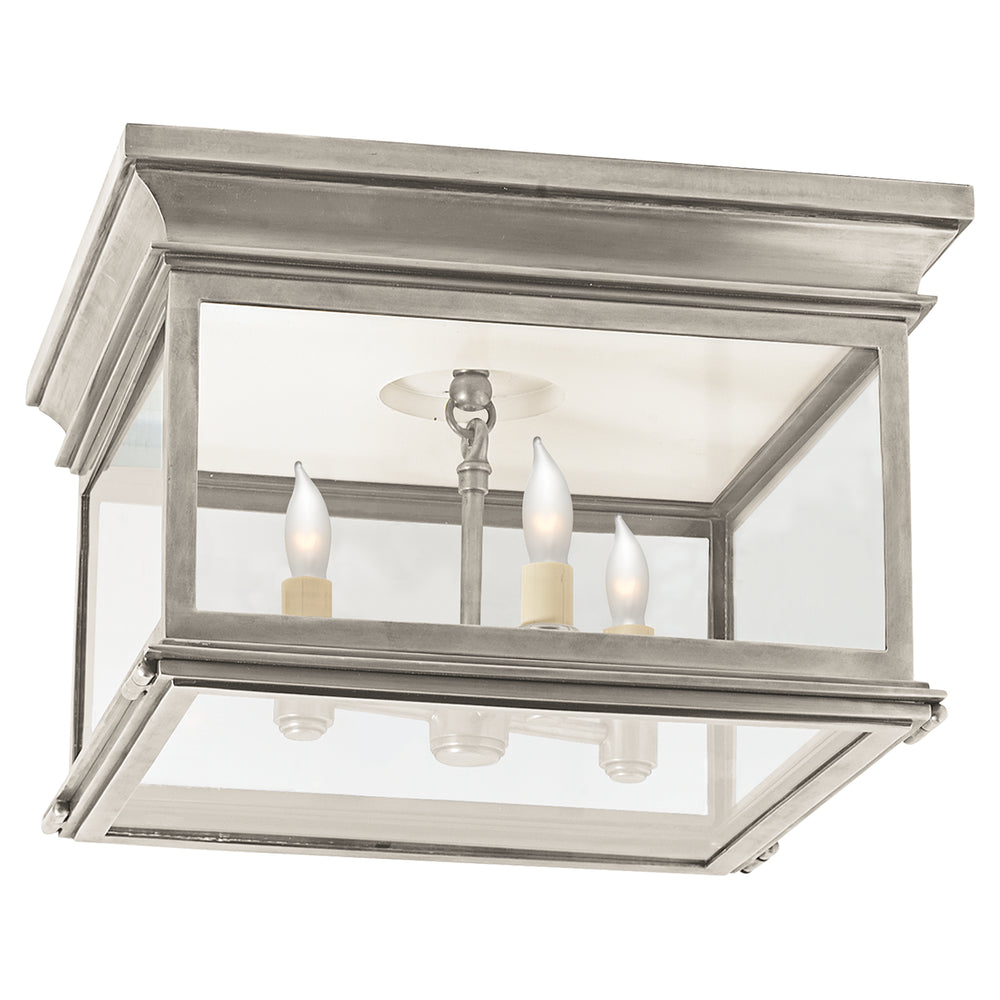 Visual Comfort Signature Canada - Three Light Flush Mount - Club Square - Antique Nickel- Union Lighting Luminaires Decor