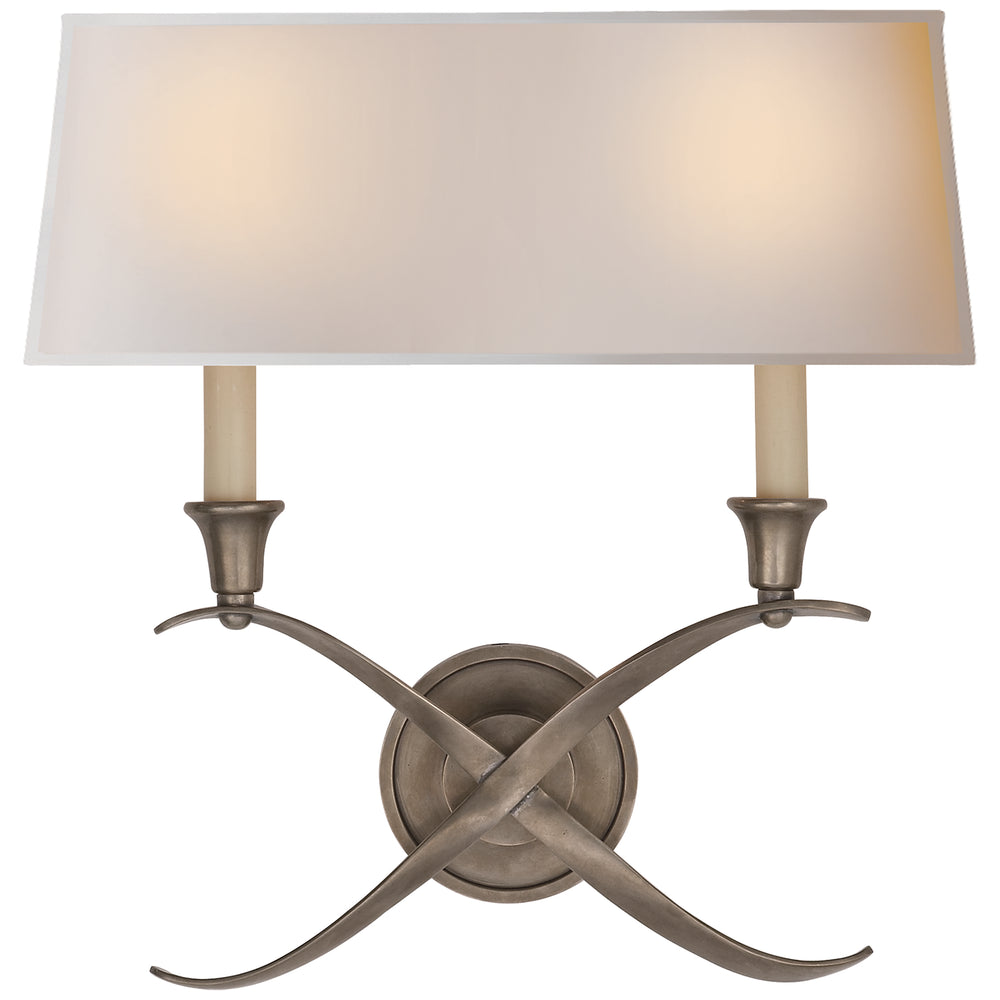 Visual Comfort Signature Canada - Two Light Wall Sconce - Cross Bouillotte - Antique Nickel- Union Lighting Luminaires Decor