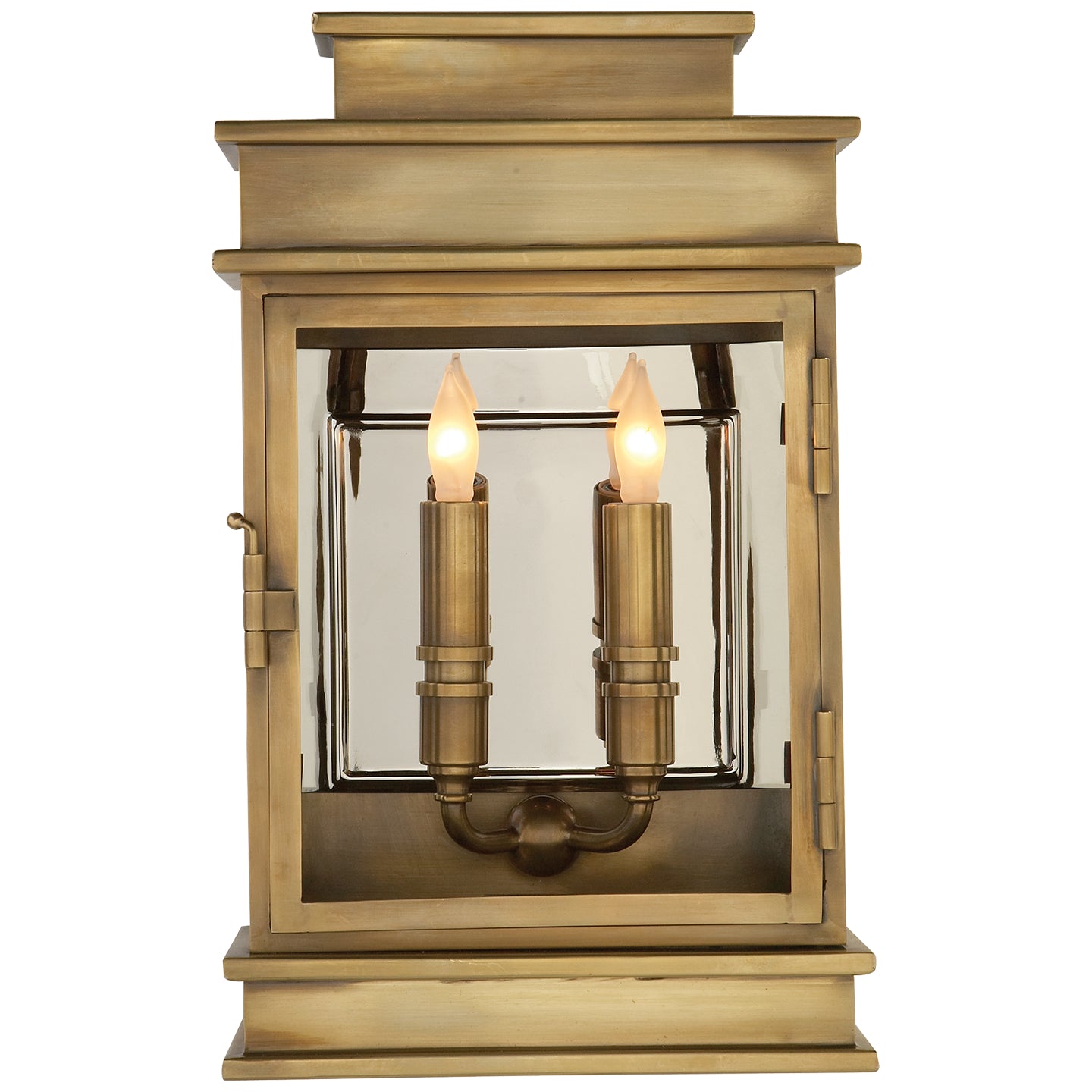 Visual Comfort Signature Canada - Two Light Wall Sconce - Linear Lantern - Antique-Burnished Brass- Union Lighting Luminaires Decor