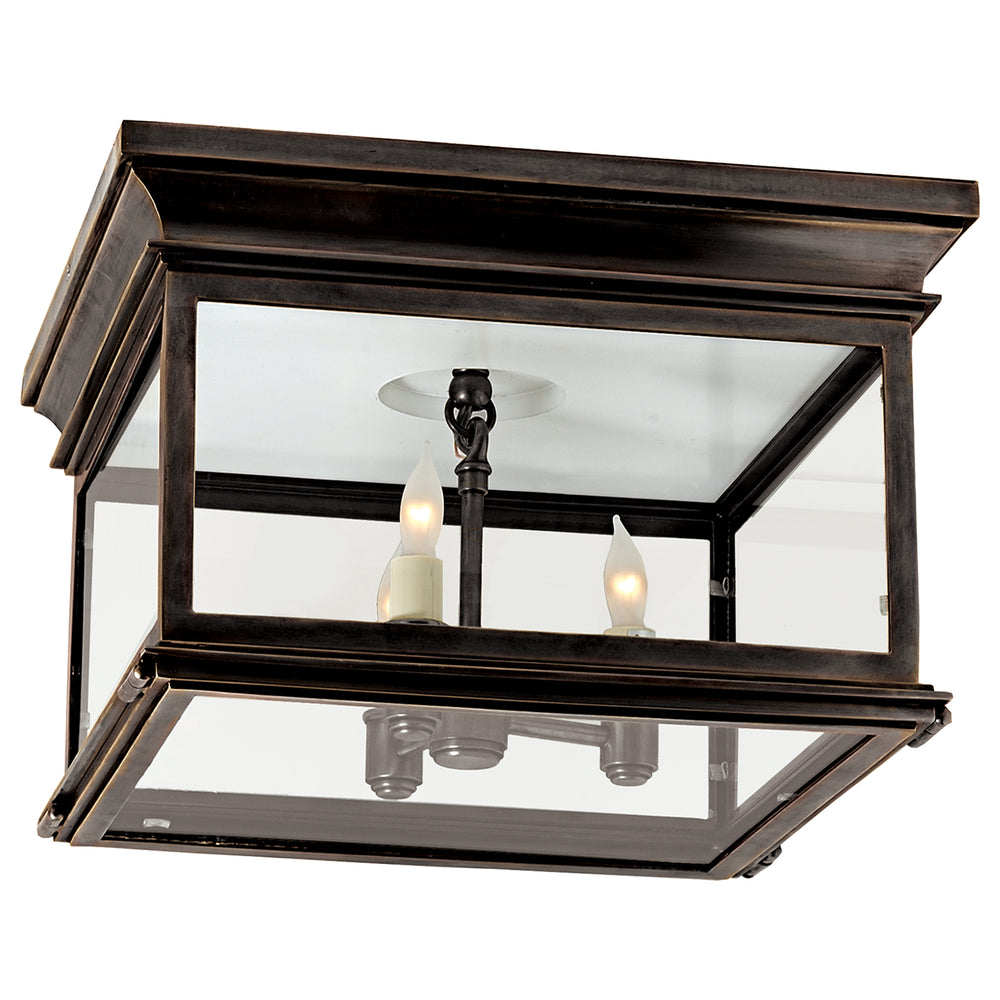 Visual Comfort Signature Canada - Three Light Flush Mount - Club Square - Bronze- Union Lighting Luminaires Decor