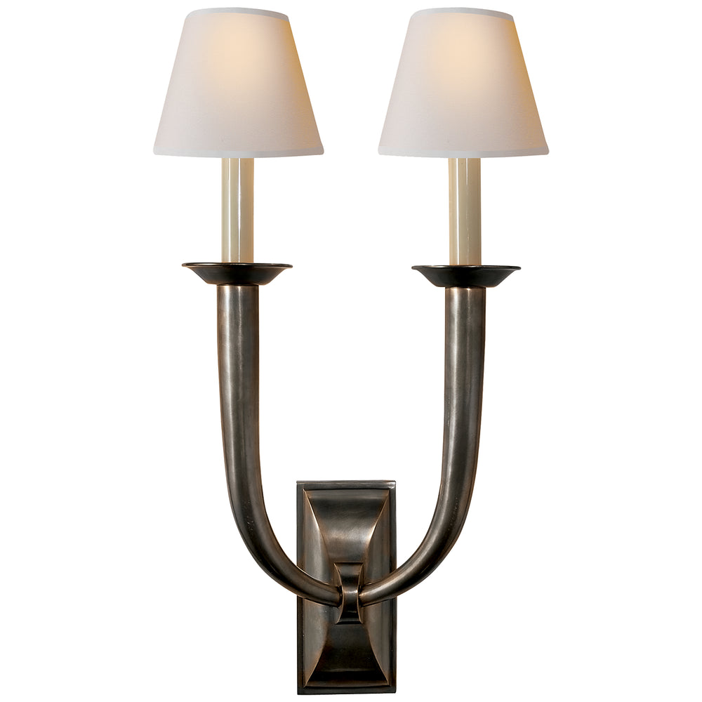Visual Comfort Signature Canada - Two Light Wall Sconce - French Deco Horn - Bronze- Union Lighting Luminaires Decor