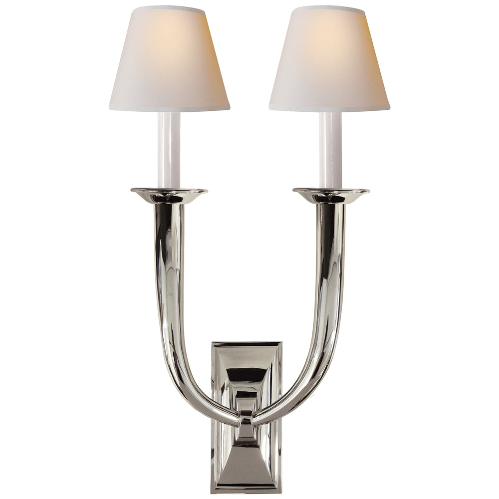 Visual Comfort Signature Canada - Two Light Wall Sconce - French Deco Horn - Polished Nickel- Union Lighting Luminaires Decor