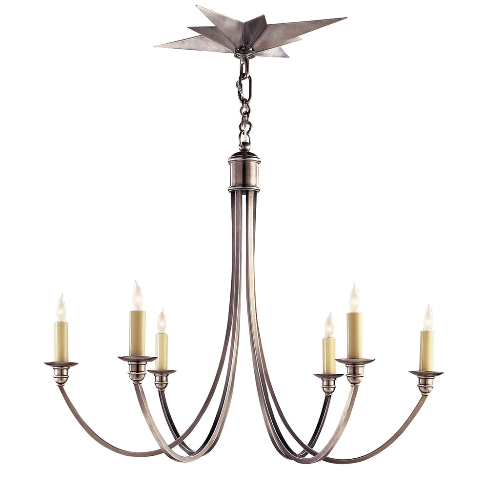 Visual Comfort Signature Canada - Six Light Chandelier - Venetian - Antique Silver- Union Lighting Luminaires Decor