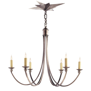 Visual Comfort Signature Canada - Six Light Chandelier - Venetian - Antique Silver- Union Lighting Luminaires Decor